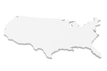 3d Illustration of USA Map Isolated On A White Background