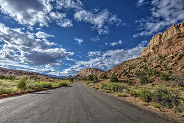 A back road in a remote area of Capitol Reef National Park.