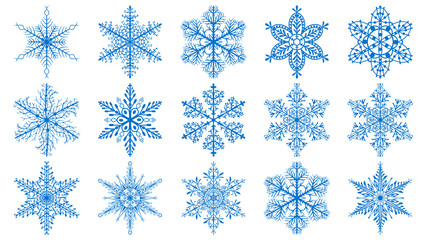 Set of Christmas snowflakes