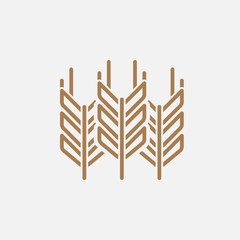 Wheat line icon, outline vector logo illustration, linear pictogram isolated on white