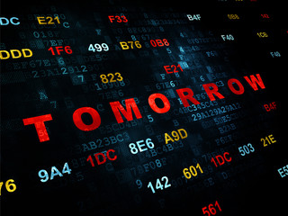Fototapeta premium Timeline concept: Tomorrow on Digital background