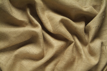 Drapery with jute sack cloth