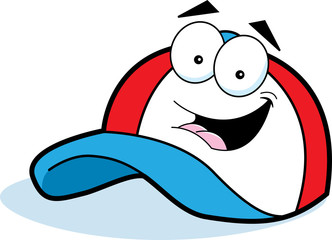 Cartoon illustration of a smiling baseball cap.