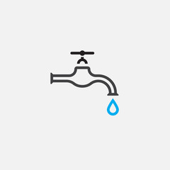 Water tap line icon, outline vector logo illustration, linear pictogram isolated on white