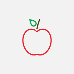 apple line icon, outline vector logo illustration, linear pictogram isolated on white
