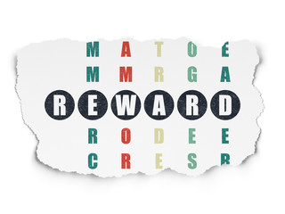 Finance concept: Reward in Crossword Puzzle