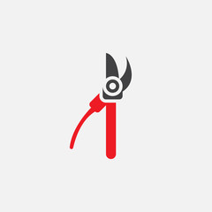 Garden scissors icon vector, secateurs solid logo illustration, pictogram isolated on white