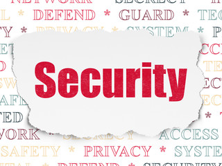 Security concept: Security on Torn Paper background