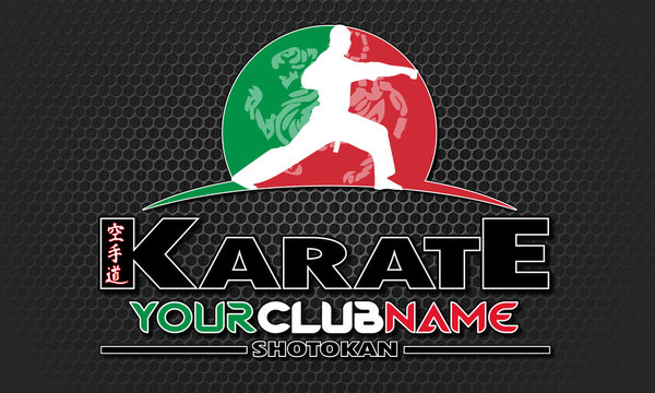 karate logo with real colors national flag