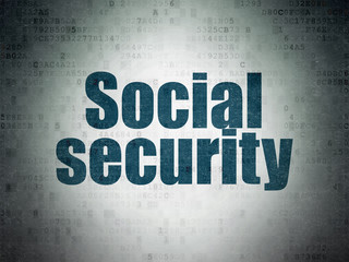 Safety concept: Social Security on Digital Data Paper background