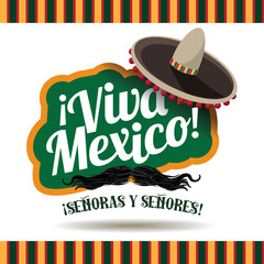 Sombrero and mustache. EPS 10 vector.