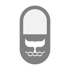 Isolated pill icon with a whale tail