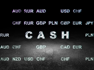Currency concept: Cash in grunge dark room
