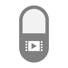 Obraz premium Isolated pill icon with a multimedia sign