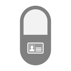 Isolated pill icon with an id card