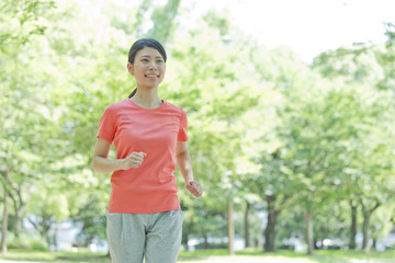 Fototapeta premium 女性 ランニング