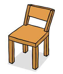 wooden chair / cartoon vector and illustration, hand drawn style, isolated on white background.