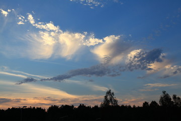 Clouds on the evening sky