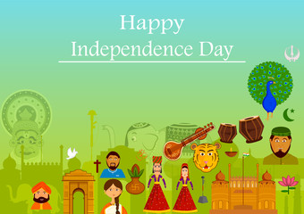 Obraz na płótnie Canvas Happy Independence Day of India