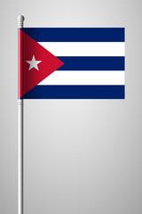 Flag of Cuba. National Flag on Flagpole
