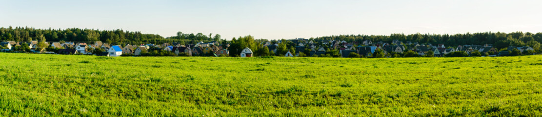 Obraz premium panoramic view of the countryside, a holiday village