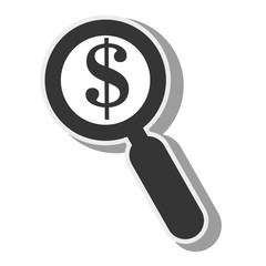 magnifying glass money economy icon vector graphic