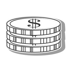 coins money cash stack icon vector graphic