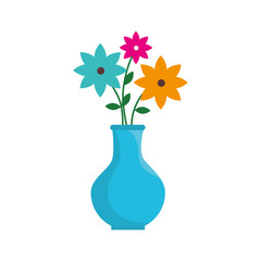 flower pot floral decoration icon vector graphic