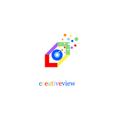 Creative view Logo, bright eye Logo, Vector icon
