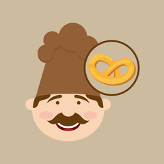 baker holding pretzel
