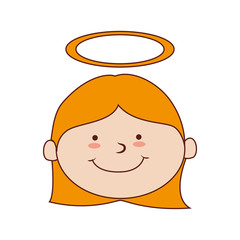 girl halo smiling icon vector graphic