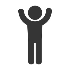 man hands up icon vector graphic