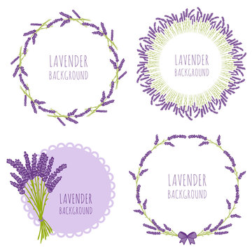 floral lavender design in circle