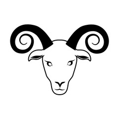 goat ram zodiac tribal icon vector graphic
