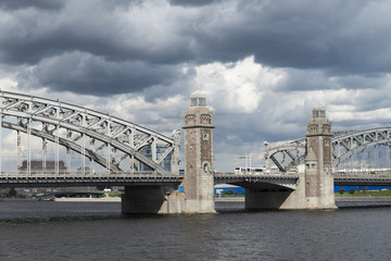 Fototapeta na wymiar Bolsheokhtinsky bridge in St. Petersburg