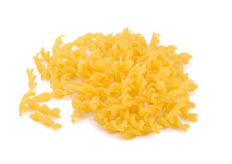 raw pasta on a white background