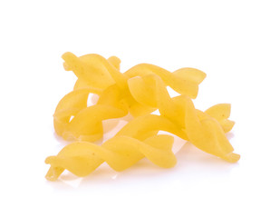 raw pasta on a white background