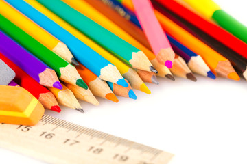 set of colored pencils