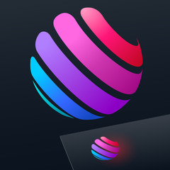 Abstract icon, colorful vector sign. Logo for Media, Fashion, Cosmetic and Beauty activity