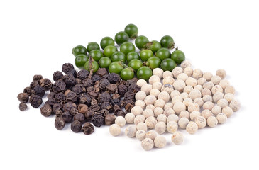 pepper seeds on white background