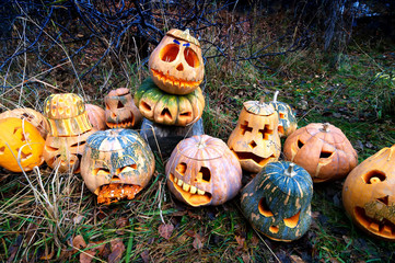 Group of Halloween pumpkin