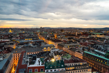 Fototapeta na wymiar Aerial view of Vienna, Austria