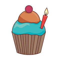 cupcake birthday dessert cream icon vector graphic
