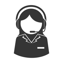 women headset service assistant icon vector graphic