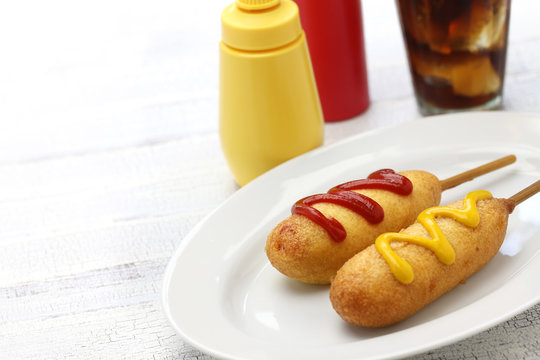 Homemade Corn Dogs And Cola