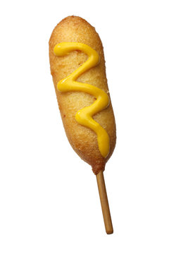 Homemade Corn Dog Isolated On White Background