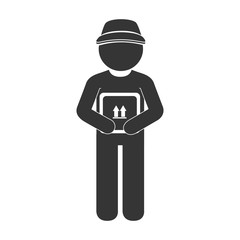 man box service delivery icon vector graphic