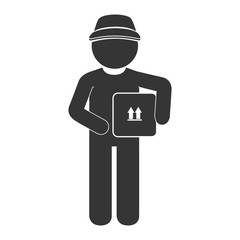 man box service delivery icon vector graphic