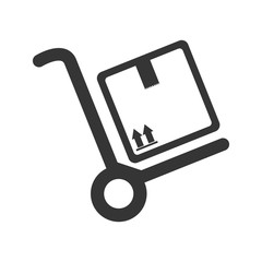 hand truck box delivery icon vector graphic