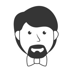 man face beard lock icon vector graphic